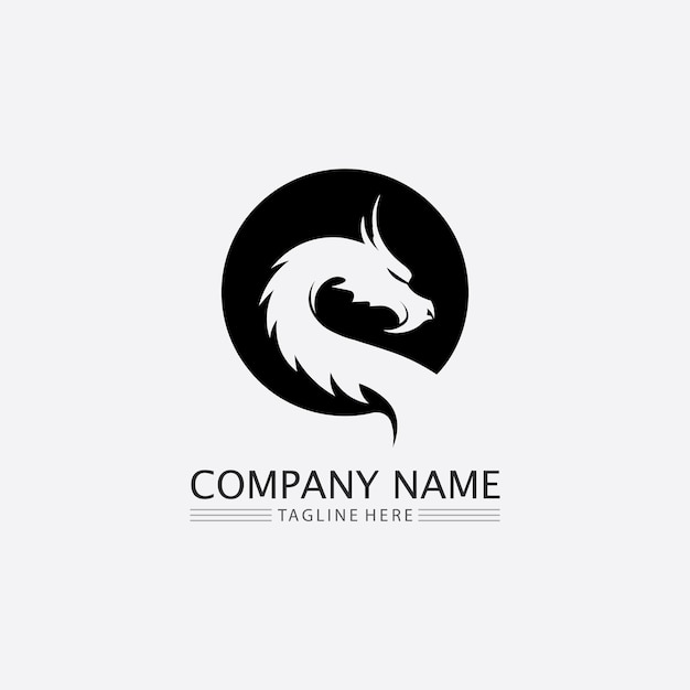 Dragon vector icon animal fantasy illustration design logo template