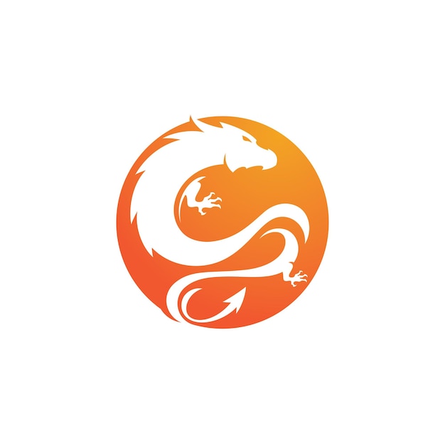 Dragon vector icon illustration design logo template