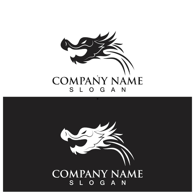 Dragon vector icon illustration design logo template