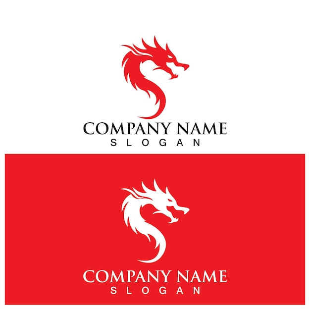 Dragon vector icon illustration design logo template