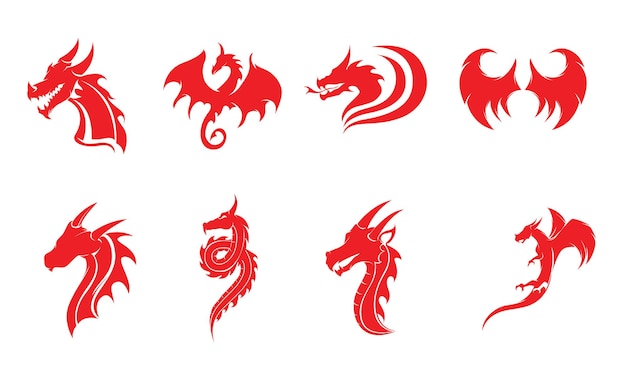 Dragon vector icon illustration design logo template