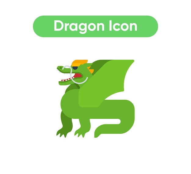 Dragon vector isolated icon Dragon emoji illustration