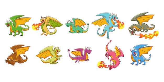 Dragon vector set collection