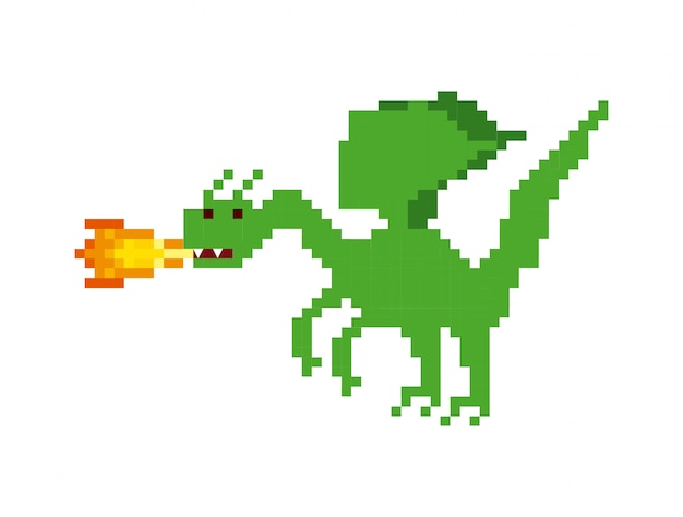 dragon video game pixelated character