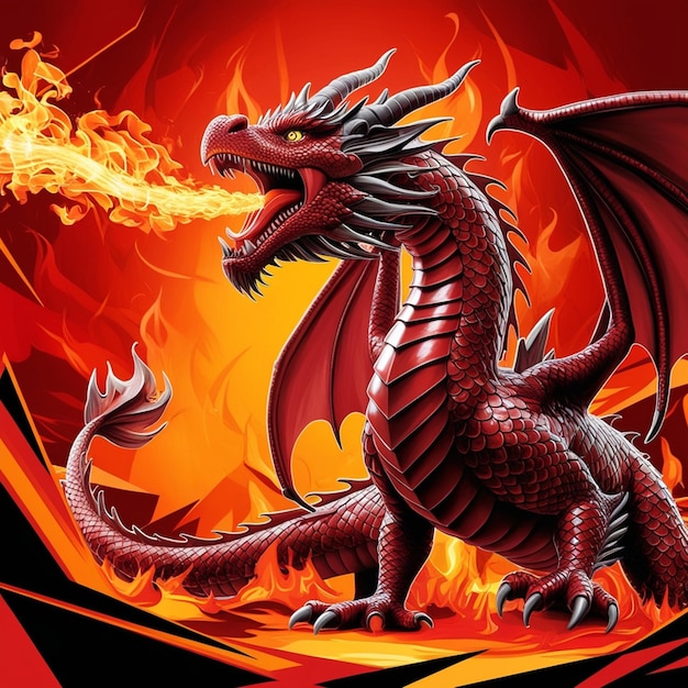 dragon with fire