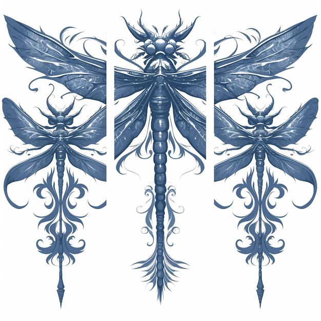 Dragonflies in traditional designs