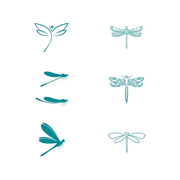 Dragonfly illustration icon design template vector