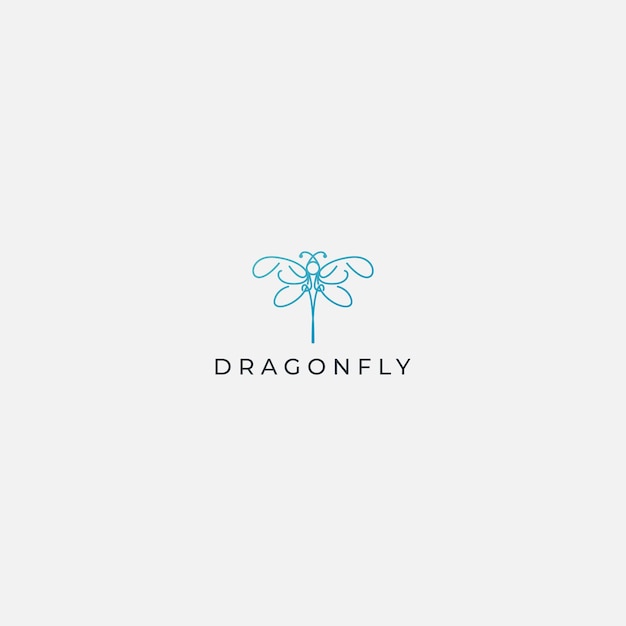 Dragonfly logo minimalist line art modern