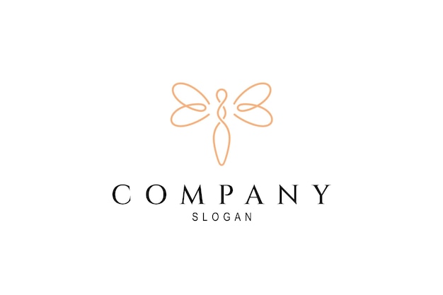 Dragonfly logo with elegant color in linear design style