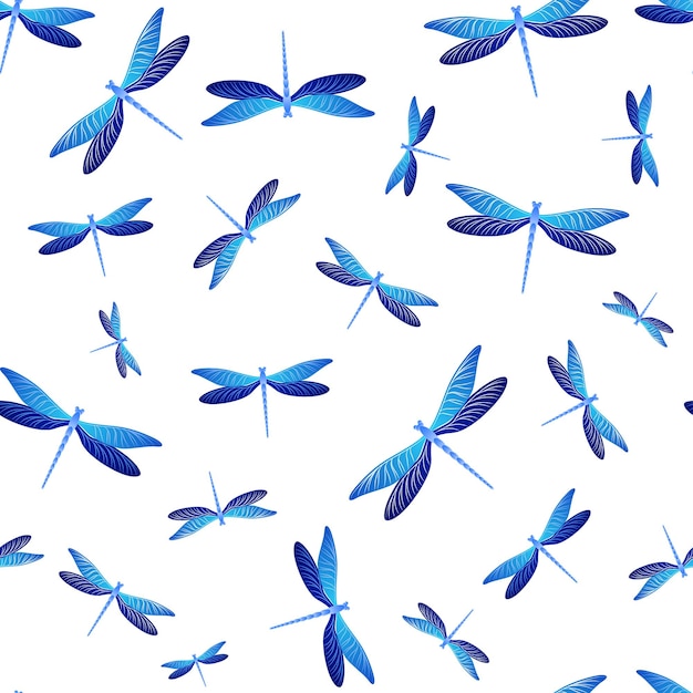 Dragonfly modern seamless pattern Summer clothes fabric print w