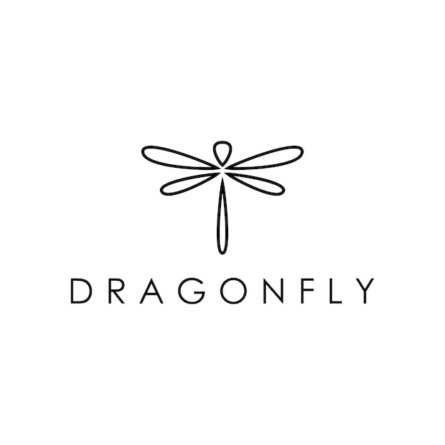 dragonfly simple flat minimalist animal nature logo design