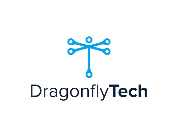 dragonfly for technology industry simple sleek creative geometric modern logo design