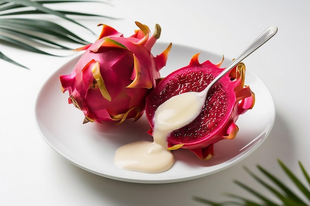 Dragonfruit or Pitaya isolated on a white background