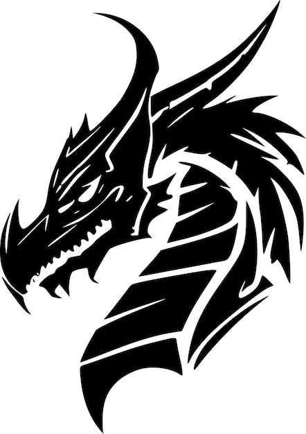 Dragons Black and White Isolated Icon Vector illustration