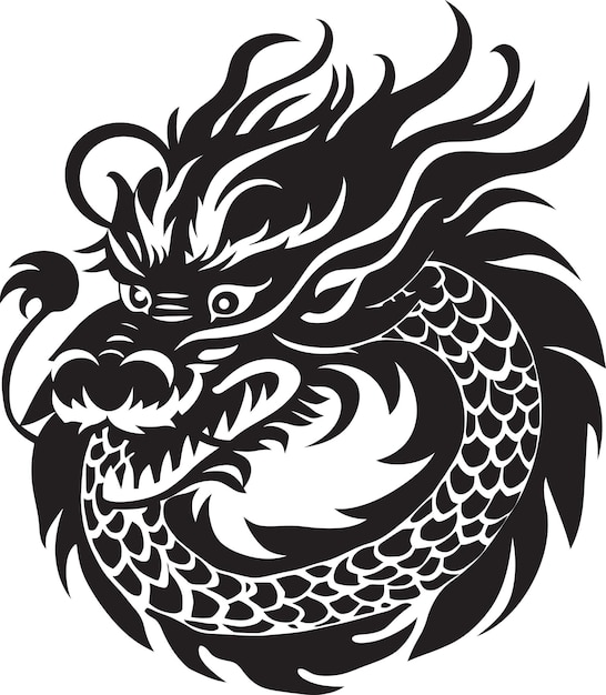 Dragons Legacy Vector Icon Design for Lunar New Year Celestial Elegance Dragon Graphics for Chinese