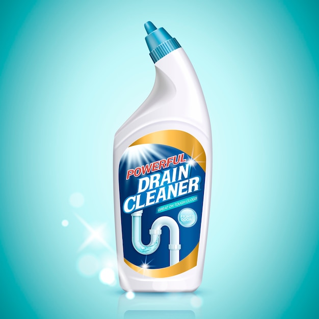 Drain cleaner container illustration