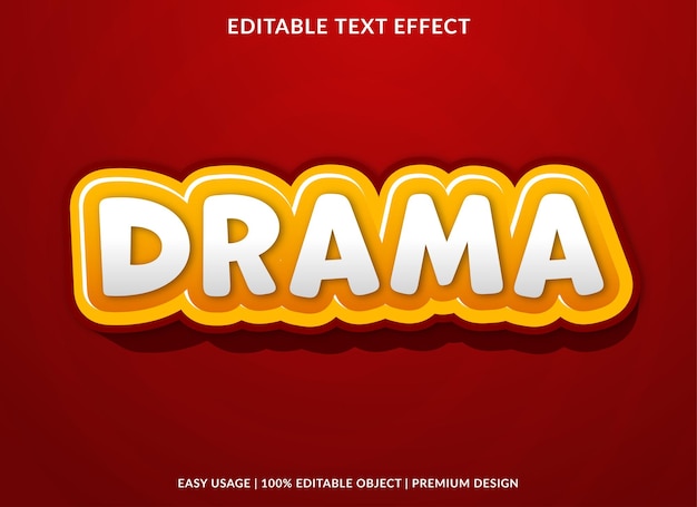 drama editable text effect template use for business brand and logo