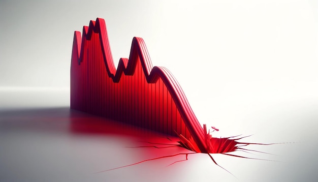 Dramatic Red Graph Line Plunge