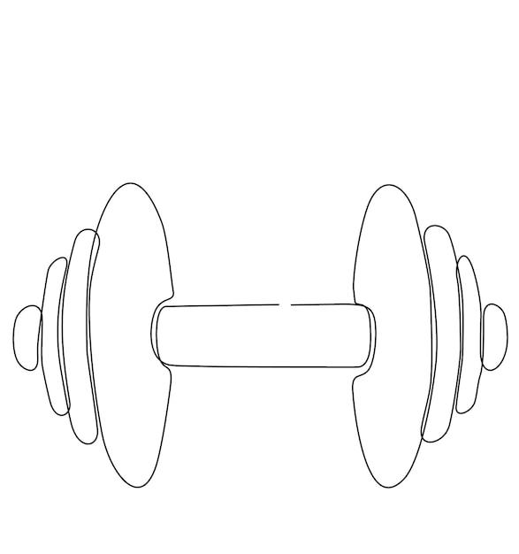 Draw a continuous line of barbells or dumbbells