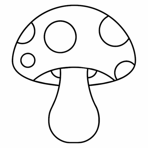 draw a useful mushroom vector illustration line art