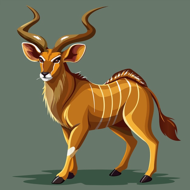 Vector a drawing of a antelope with antlers