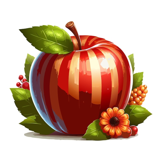 Drawing of apple vector thanksgiving day