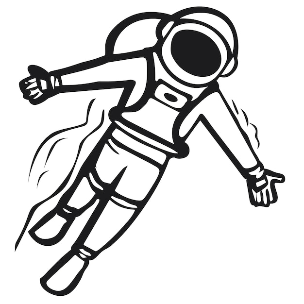 Vector a drawing of a astronaut on a board with the words astronaut on it