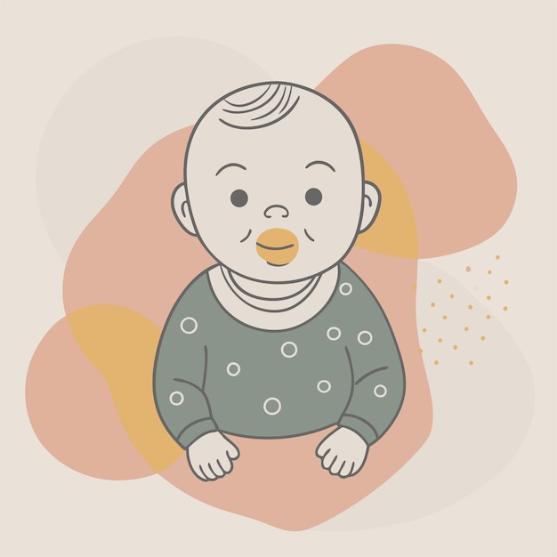 Vector a drawing of a baby with a sweater on it