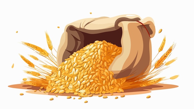 a drawing of a bag of wheat and wheat