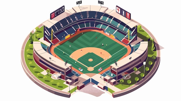 Vector a drawing of a baseball stadium with a sign that says  the baseball team