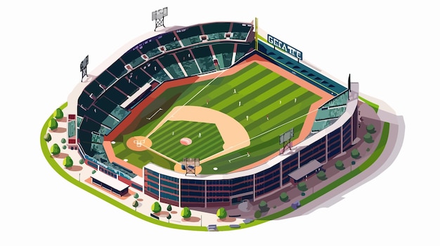 Vector a drawing of a baseball stadium with the word  b  on it