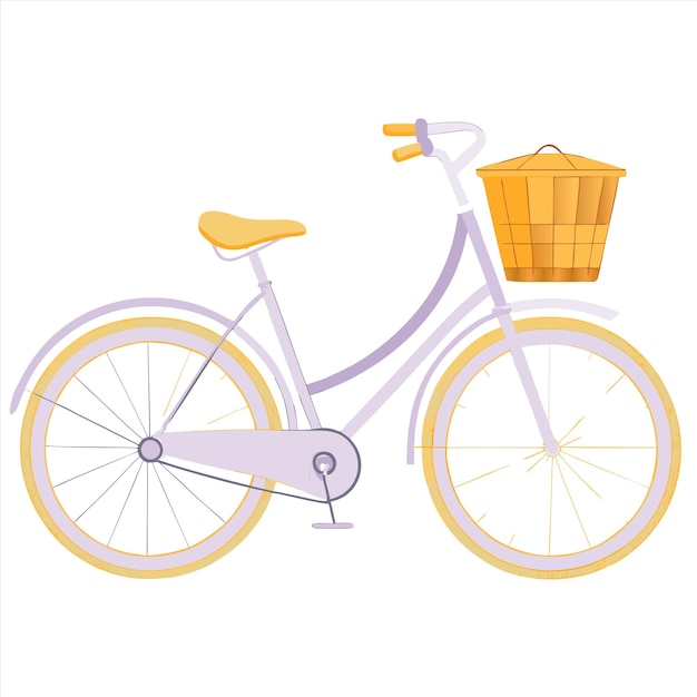 Vector a drawing of a bicycle with a basket on the front