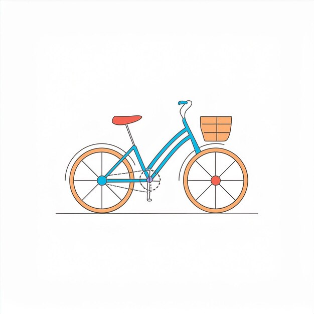 Vector a drawing of a bicycle with a basket on the front