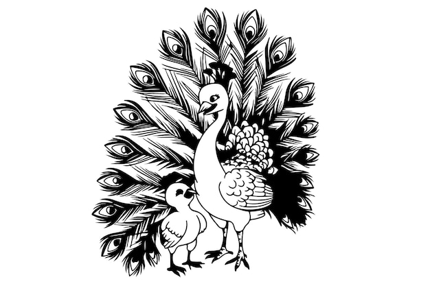 a drawing of a bird and a bird that has the word pheasant on it