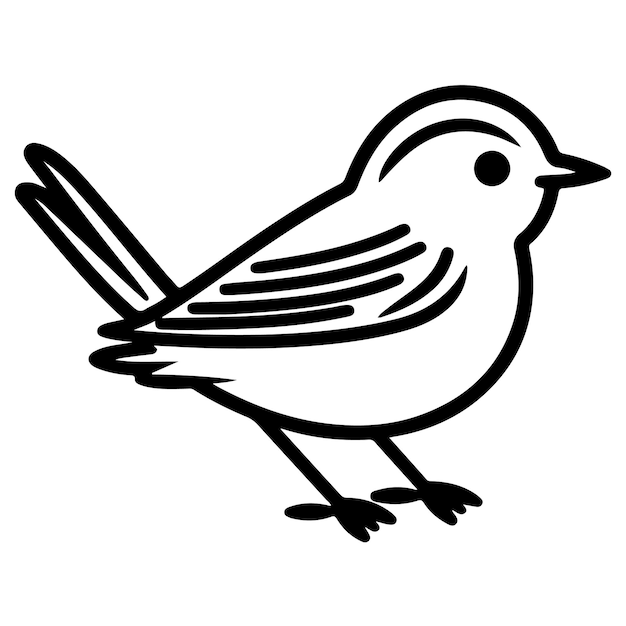 a drawing of a bird that has a black outline on it