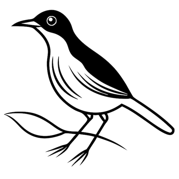 a drawing of a bird that is on a white background