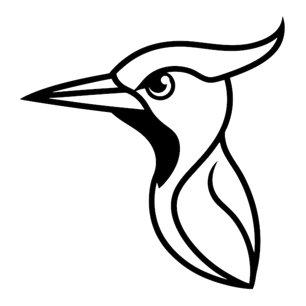 a drawing of a bird with a black beak and white background