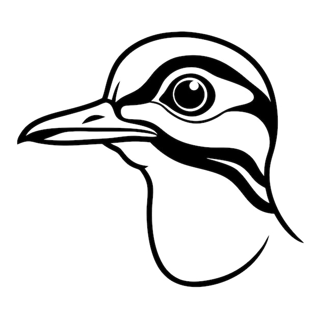 a drawing of a bird with a black outline and a white background