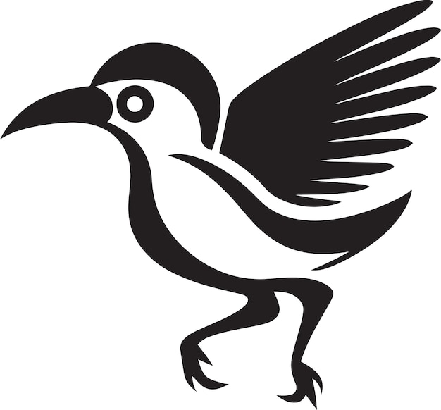 a drawing of a bird with a black and white background