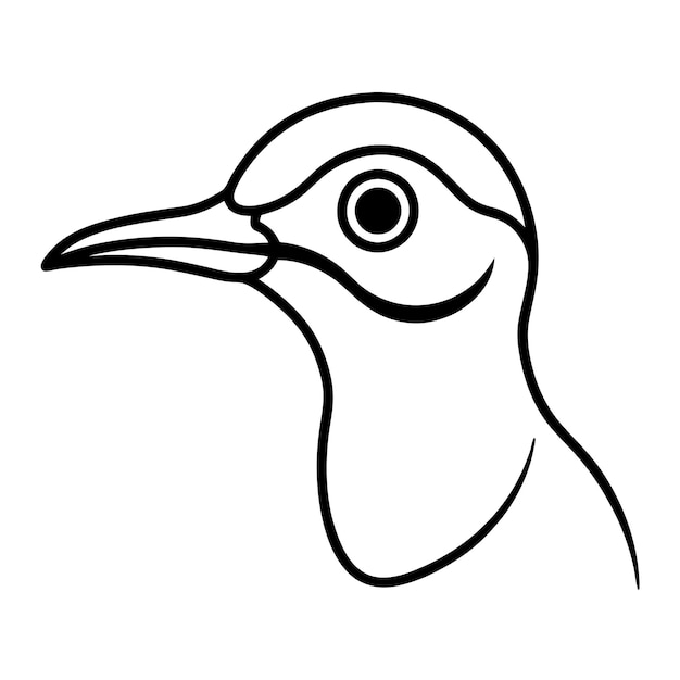 a drawing of a bird with a black and white background