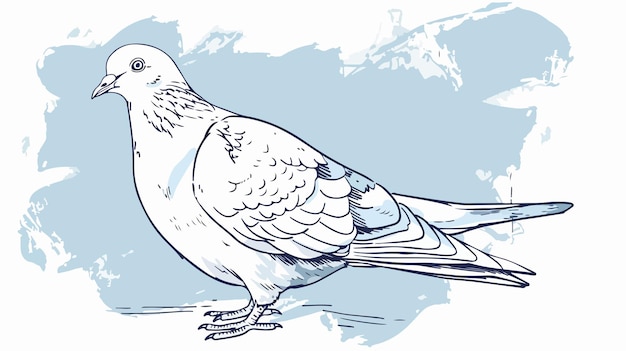 Vector a drawing of a bird with a blue background with a white bird on it