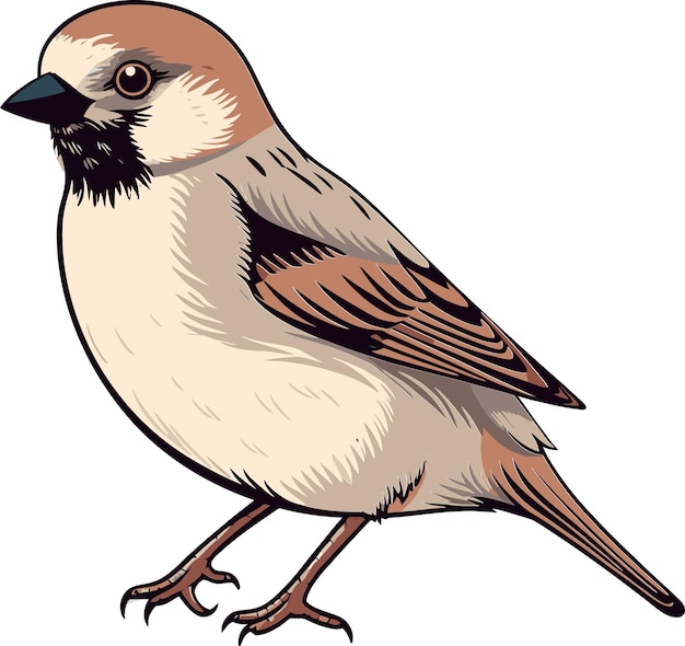 Vector a drawing of a bird with a brown beak and black beak