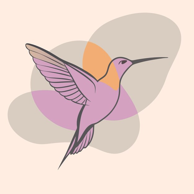 Vector a drawing of a bird with a purple and orange beak