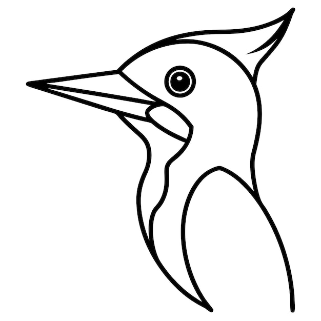 a drawing of a bird with a white background that has a black outline