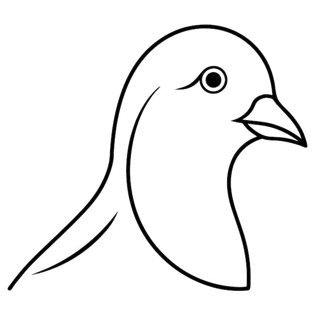 a drawing of a bird with a white background that has a blue eye