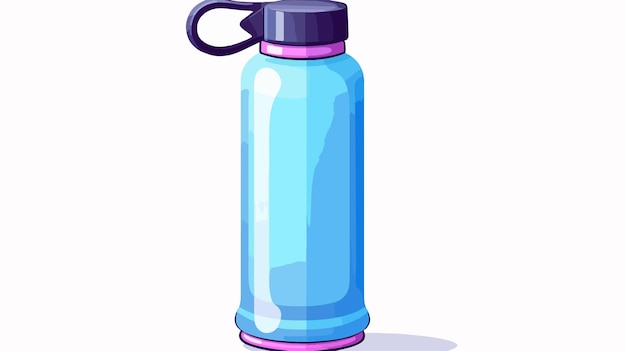 Vector a drawing of a blue bottle with a purple handle