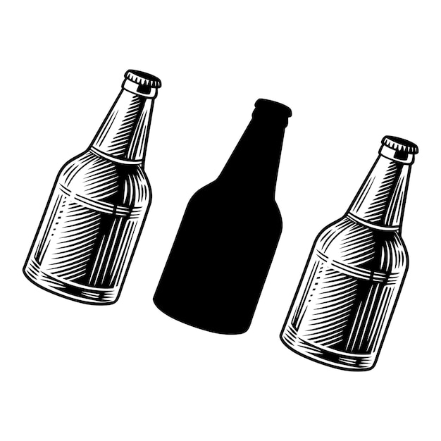 Vector a drawing of a bottle of beer with the words  beer  on it