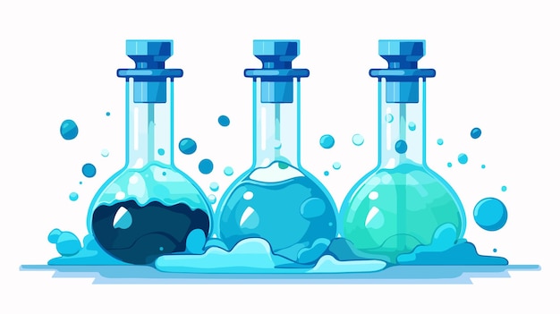 a drawing of bottles of different colors and the words  blue  and green