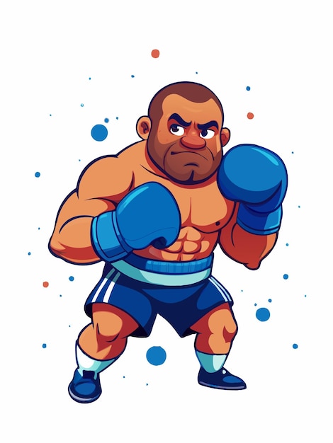 Vector a drawing of a boxer with a blue and white background