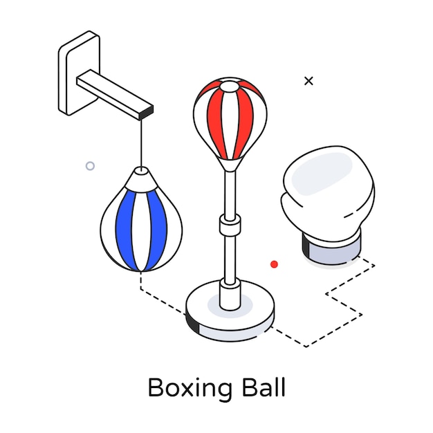 A drawing of a boxing ball with the words boxing ball on it.